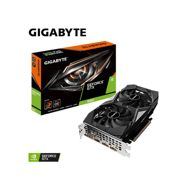 Vga  màn hình GIGABYTE GTX 1660 OC-6G (6GB GDDR6, 192-bit, HDMI+DP, 1x8-pin)