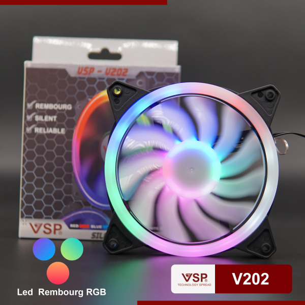 Fan led 7 màu VSP 2 mặt led V202