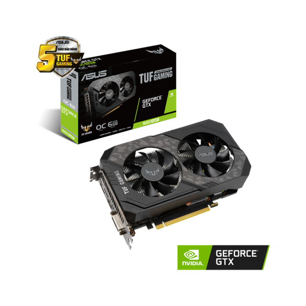 Vga màn hình ASUS TUF GTX 1660 Super-O6G GAMING (6GB GDDR6, 192-bit, DVI+HDMI+DP, 1x8-pin)